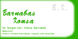 barnabas komsa business card