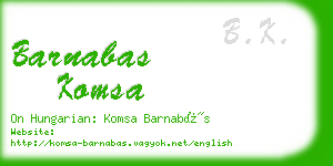 barnabas komsa business card